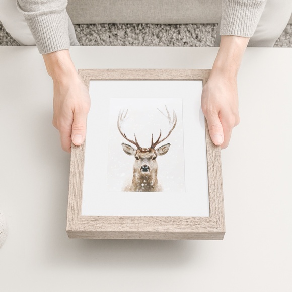 Deer Wall Art Print Poster Unframed - Watercolor Animal Print - Picture 6 of 8